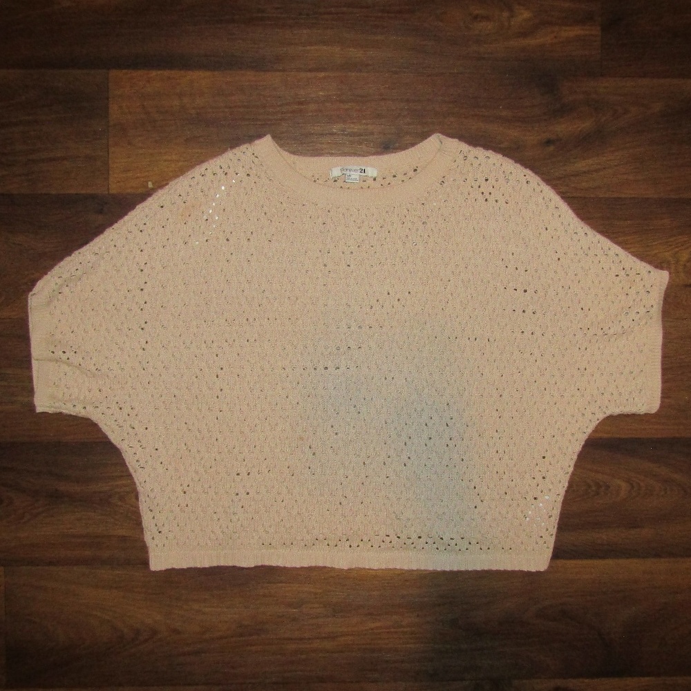 Forever 21 Top Blouse Tan Size Small Short sleeve - Picture 3 of 8